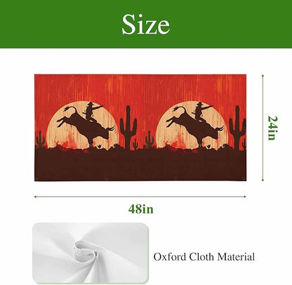 Fluorescent Light Covers for Drop Ceiling Western Cowboys Horse Riding on Red Magnetic Light Filters, Abstract Cactus Desert Ceiling Shade Filters for Home Classroom Office,2x4 ft,2Packs