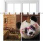 Farm Panda Kitchen Curtains 45 Inch Length, Short Cafe Window Curtains Tab Top, Farmhouse Barn Funny Animals Butterfly Light Filtering Window Treatments Tier Drapes 27.5"x45" 2 Panel