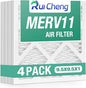 4 Pack Updated 9x9x1Air Filter, pertain Merv 11 HVAC Pleated A/C Furnace Filters (Actual Size: 9.5x9.5x0.75)