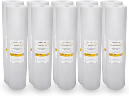 Max Water 5 Micron 20 x 4.5 Sediment Filter 20 inch Whole House BB Water Filteration System Replacement Compatible Cartridge DGD-5005-20, FP25B, AP810-6, FPMB5-20, P5-20, 155358-43, SDC-45-2005