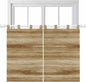 Light Brown Wood Grain Bedroom Curtains 63 Inch Length, Window Curtains Tab Top, Western Farmhouse Barn Door Light Filtering Window Treatments Drapes 42"x63" 2 Panel