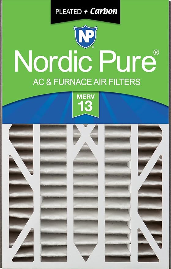 Nordic Pure 16x25x3 (Actual Size: 15 13/16 x 24 5/16 x 3) MERV 13 Plus Carbon Trion Air Bear Cub Replacement Air Filter 1 Pack