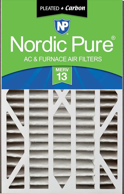 Nordic Pure 16x25x3 (Actual Size: 15 13/16 x 24 5/16 x 3) MERV 13 Plus Carbon Trion Air Bear Cub Replacement Air Filter 1 Pack