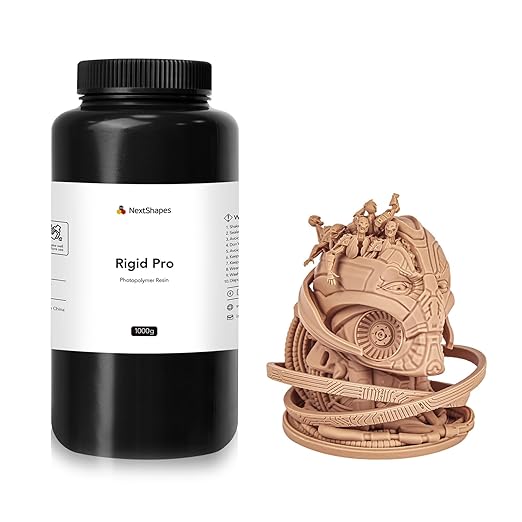 Rigid Pro 3D Printing Resin, High Stiffness & High Precision Engineering Resin, Designed for Detailed Models & Functional Parts for LCD/DLP/MSLA 3D Printers (Dark Skin, 1KG)