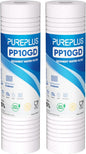 PUREPLUS 5 Micron 10" x 2.5" Whole House Grooved Sediment Home Water Filter, Replacement Cartridge for Any 10 inch RO Unit, AO-WH-PREV-R2, AP110, WHKF-G05, AB-SGR5M, GXWH20S, WFPFC5002, CFS10, 2Pack
