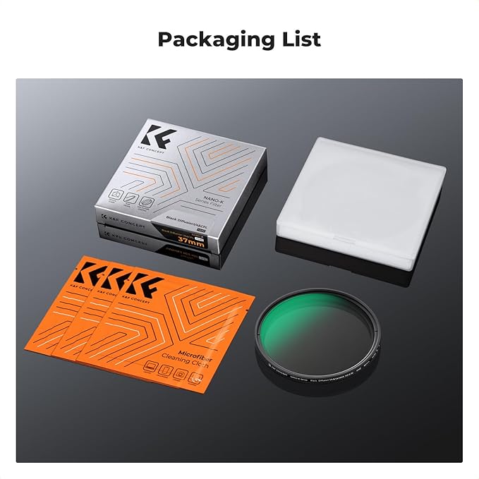 K&F CONCEPT 49mm Black Diffusion Mist 1/4 & Variable ND2-32 in-1 Filter Cinematic Effect Neutral Density Filter for Camera Lens with 18 Multi-Layer Coatings (K- Series)