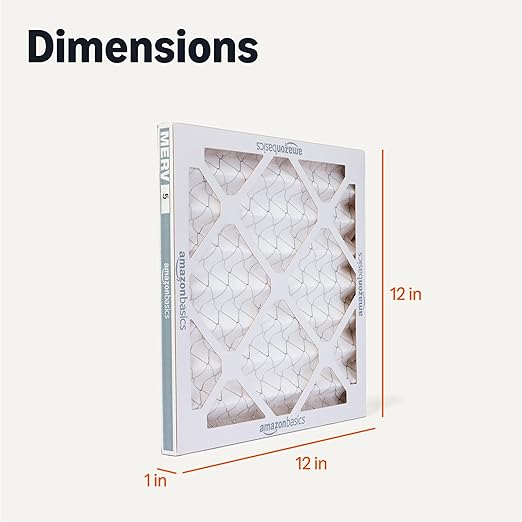 Amazon Basics Merv 5 AC Furnace Air Filter 12x12x1 inches, Pack of 6 (Actual size: 11.75" x 11.75" x 0.75")