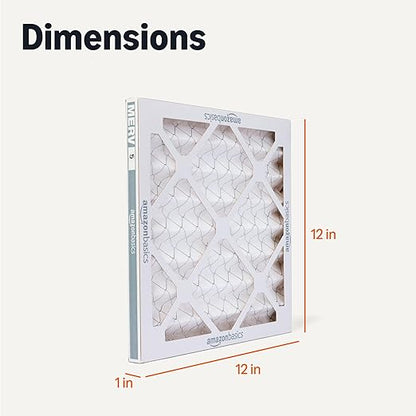 Amazon Basics Merv 5 AC Furnace Air Filter 12x12x1 inches, Pack of 6 (Actual size: 11.75" x 11.75" x 0.75")