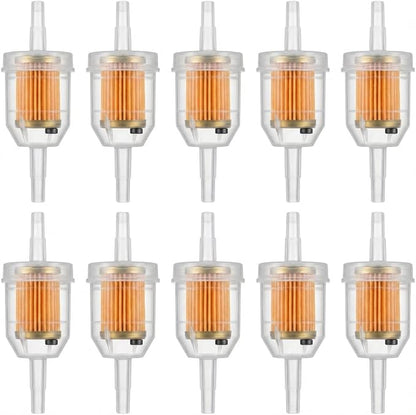 Gas Inline Fuel Filters with magnet for Kawasaki Kohler Briggs & Stratton John Deere 1/4 Inch x 5/16 Inch (Pack of 10)