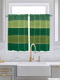Farm Retro Green Wood Grain Window Valance Curtains, Rustic Wooden Plank Texture Light Filtering Kitchen Valance with 3-inch Rod Pocket for Living Room Bathroom Bedroom,2 Panel,42x54In