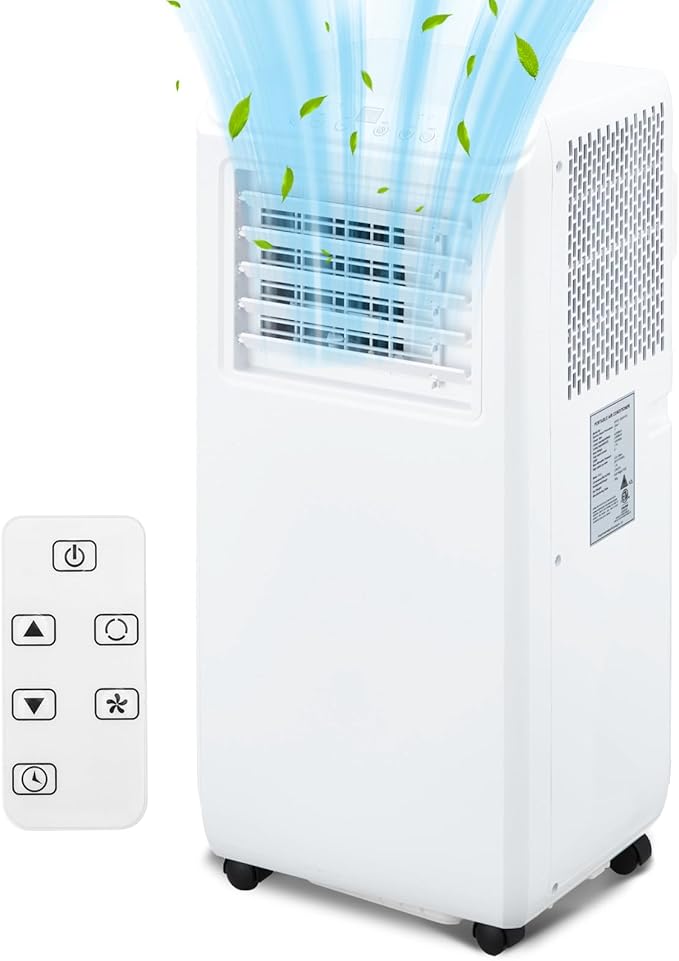 Portable Air Conditioner 10000 BTU, Portable AC Unit with Remote Control, Energy-Efficient Cooling for 450 Sq.ft Spaces, 3in1 Portable AC with Dehumidifier, Cooling & Fan Mode for Bedroom Room