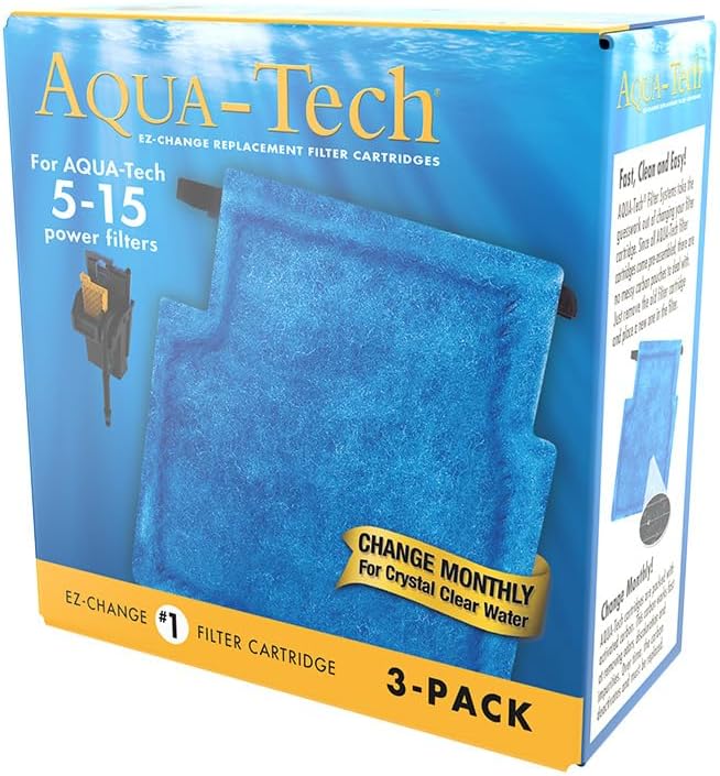 Aqua-Tech EZ-Change No.1 3-Pack Aquarium Filter Cartridge for 5 to 15 Power Filters