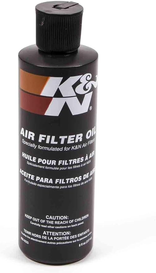 K&N Air Filter Oil: 8 Oz Squeeze Bottle; Restore Engine Air Filter Performance and Efficiency, 99-0533