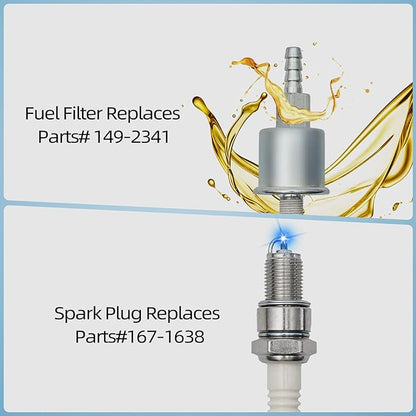 Tune Up Kit for Onan RV QG 5500 7000 Generator Marquis Gold Platinum EF/HGJAA/HGJAB/HGJA, with Parts 149-2341 Fuel Filter,140-3116 Air Filter,122-0836 Oil Filter&Wrench,167-1638 Spark Plug&Gap Tool