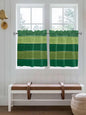 Farm Retro Green Wood Grain Window Valance Curtains, Rustic Wooden Plank Texture Light Filtering Kitchen Valance with 3-inch Rod Pocket for Living Room Bathroom Bedroom,2 Panel,27.5x36In