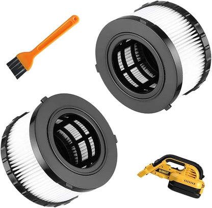 (2pieces) DC5151H HEPA filter replacement accessory, compatible with DEWALT dry wet vacuum DCV517B DC515 DCV517, equipped with 1 reusable cleaning brush