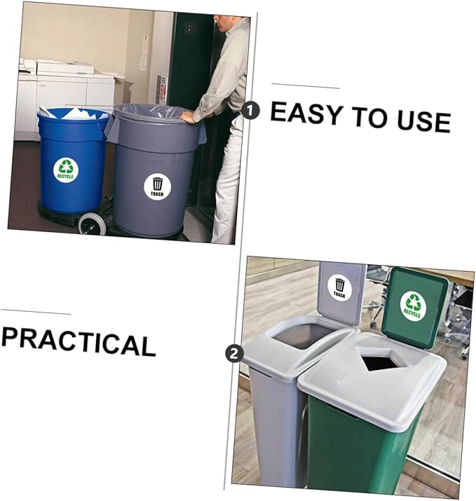 Garbage Classification Labels Self-Adhesive Bin Stickers for Trash Can Waste Sorting Decals for Home