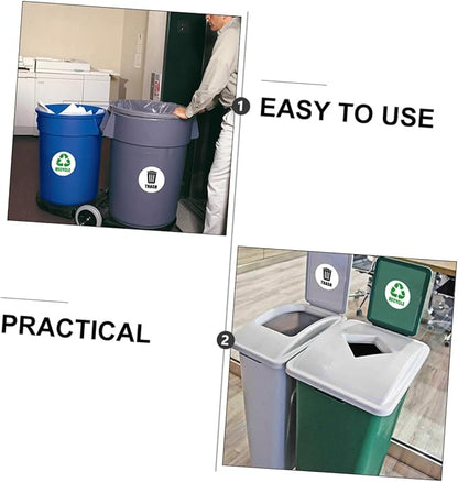 Garbage Classification Labels Self-Adhesive Bin Stickers for Trash Can Waste Sorting Decals for Home