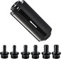 EVIL ENERGY Inline Fuel Filter 30 Micron with Barb 1/2", 3/8", 5/16" Fitting Adapter 60MM Universal Aluminum Black, for Gasoline, Diesel, Rubber Fuel Line, Car EFI & Carb Fuel Systems