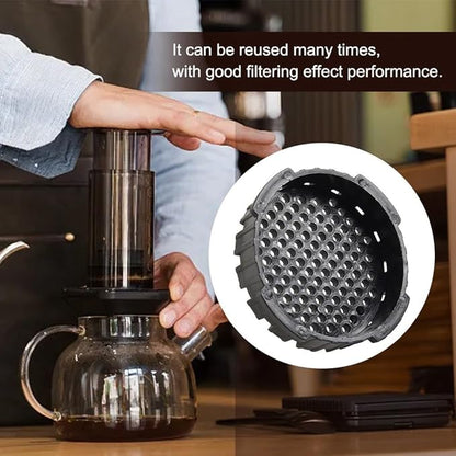 Replacement Filter Cap Compatible for Aeropress Coffee and Espresso Maker, Black Plastic, 7.4 x 1.5 cm