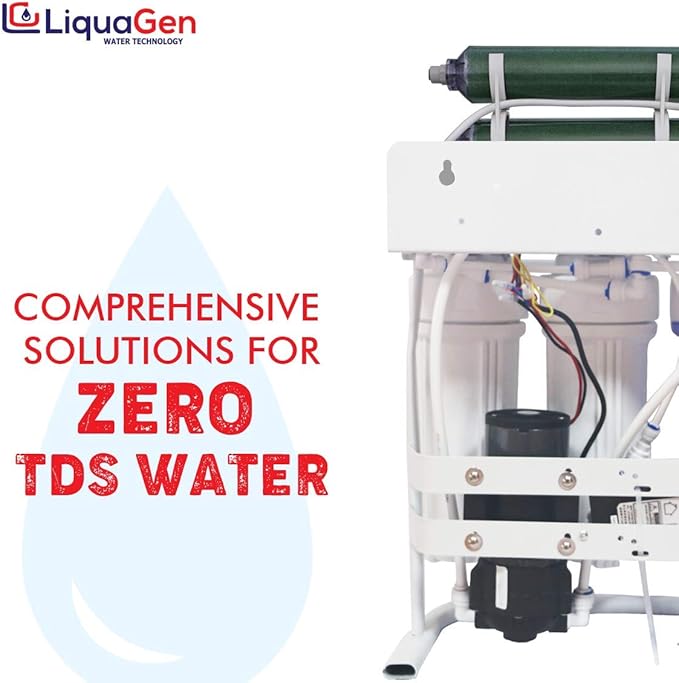 LiquaGen - Light Commercial Grade RO/DI Water Filter System | Reverse Osmosis and Deionization RO/DI | Booster Pump with TDS Meter | 20 Gallon Tank - 400GPD