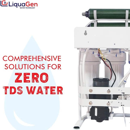 LiquaGen - Light Commercial Grade RO/DI Water Filter System | Reverse Osmosis and Deionization RO/DI | Booster Pump with TDS Meter | 20 Gallon Tank - 400GPD
