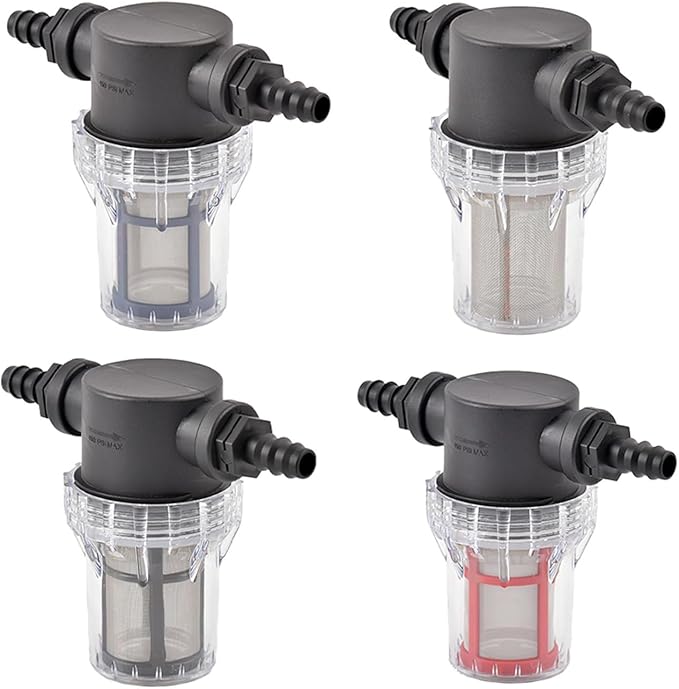 Garden Home 40-200 Mesh Large Flow Visible Filter Connector to Barb 16mm 20mm 25mm Hose Pre-Filter Garden Irrigation Agriculture Tool 1 Pcs Filter (Color : A, Size : 40Mesh)