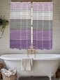 Country Wood Board Gray Purple Window Valance Curtains, Farmhouse Gradient Plank Light Filtering Kitchen Valance with 3-inch Rod Pocket for Living Room Bathroom Bedroom,2 Panel,42x63In