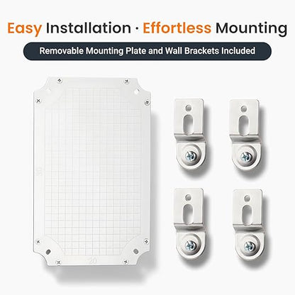 QILIPSU Waterproof Junction Box IP67 Outdoor Plastic Electrical Project Enclosure Weatherproof with Mounting Plate, Wall Brackets, Hinged Clear Cover 11.8"x7.9"x6.7" CC