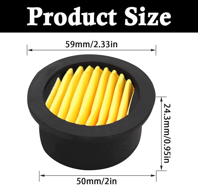 4pcs Air Compressor Replacement Filter Elements,Air Compressor Intake Paper Filter Sound Muffler Accessories for generators,blowers, exhaust ports H-068