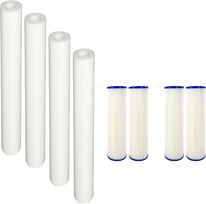 CFS – Whole House Water Filter Cartridges Compatible with EQ-304-20, EQ-PFC.35 Models – Removes Bad Taste and Odor – Replacement Filter Cartridge (4 Pack - Pre + Post Filter)