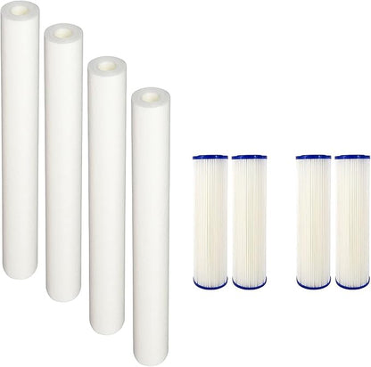CFS – Whole House Water Filter Cartridges Compatible with EQ-304-20, EQ-PFC.35 Models – Removes Bad Taste and Odor – Replacement Filter Cartridge (4 Pack - Pre + Post Filter)