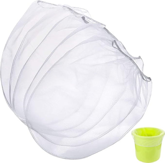 Paint Strainer Bags White Fine Mesh Filters Bag Bucket Elastic Opening Strainer Bags Hydroponic Paint Filter Bag for Paint Gardening (40 Pieces, 5 Gallon)