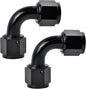 EVIL ENERGY 8AN Female to 8AN Female 90 Degree Swivel Coupler Union Fitting Adapter Aluminum Black 2PCS