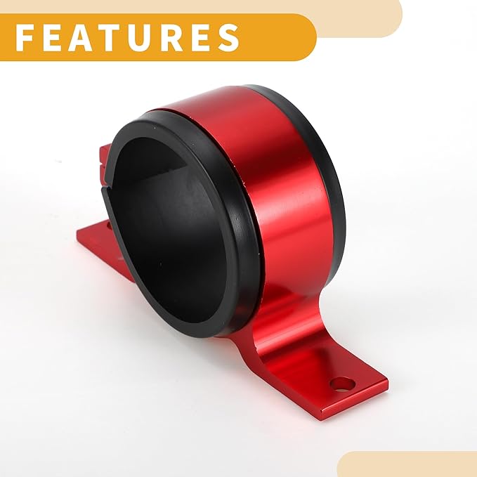 1pcs 58mm Universal Fuel Filter Mounting Bracket - Car Fuel Pump Clamp Holder - Aluminum Alloy Red