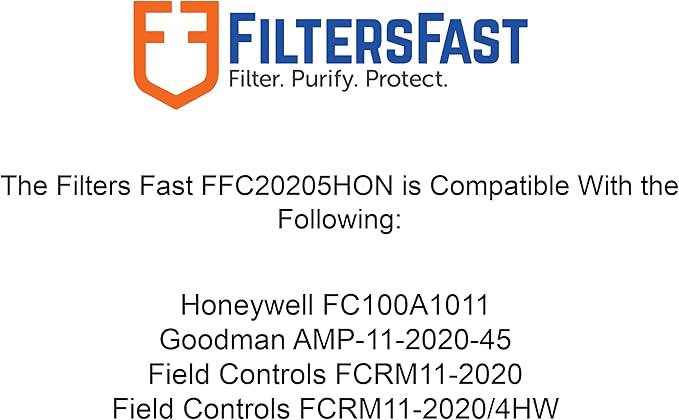 Filters Fast Compatible Replacement for Honeywell 20x20x5 Air Filter MERV 11 FC100A1011 Pleated AC Furnace Air Conditioner Filters Actual Size: 19.75 x 19.875 x 4.375, 2-Pack