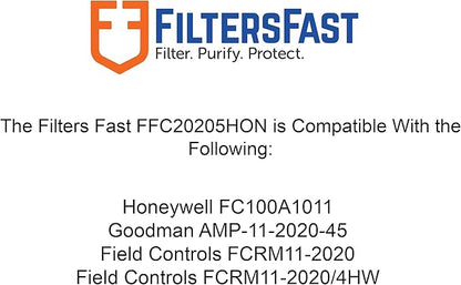 Filters Fast Compatible Replacement for Honeywell 20x20x5 Air Filter MERV 11 FC100A1011 Pleated AC Furnace Air Conditioner Filters Actual Size: 19.75 x 19.875 x 4.375, 2-Pack