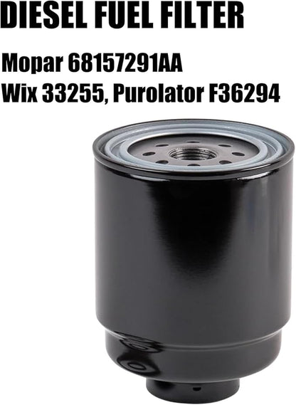 6.7 Cummins Diesel Filters Kit Compatible with 2013-2018 Ram 2500 3500 4500 5500 6.7L Cummins Diesel Oil Fue Engine Cabin Air Separator Filtration 5083285AA 53034051AB 68406048AA 68157291AA 68197867AA