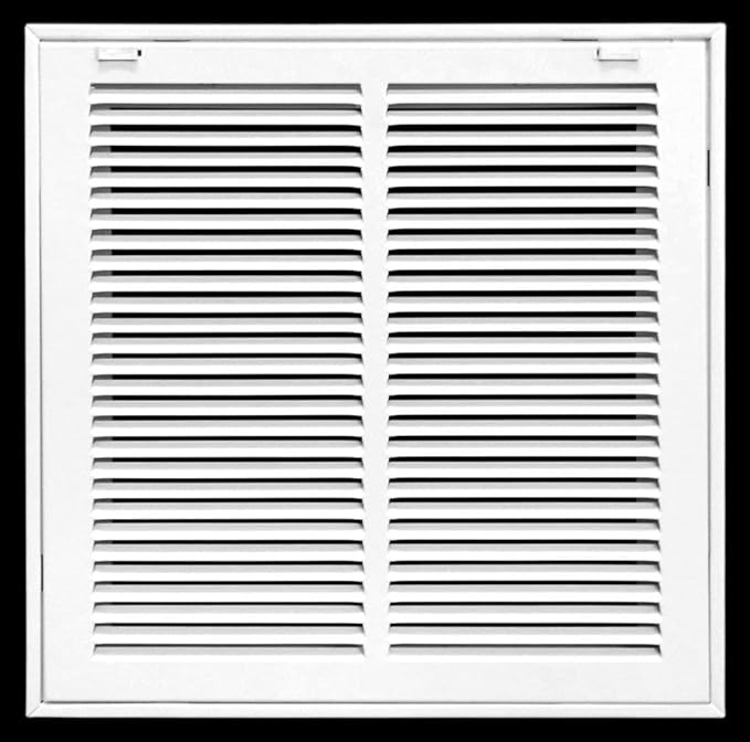 14" X 14" Steel Return Air Filter Grille for 1" Filter - Removable Face/Door - HVAC Duct Cover - Flat" Stamped Face - White [Outer Dimensions: 16.5 X 15.75]