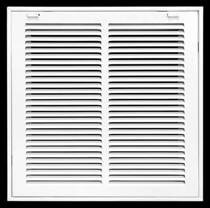 14" X 14" Steel Return Air Filter Grille for 1" Filter - Removable Face/Door - HVAC Duct Cover - Flat" Stamped Face - White [Outer Dimensions: 16.5 X 15.75]