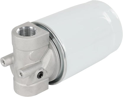 10 Micron Hydraulic Oil Filter Assembly, Spin-On Design, Return Line Filter with Indicator Port, 20 GPM Flow Rate, 200 PSI, 3/4" NPTF Port, Replace# 221006