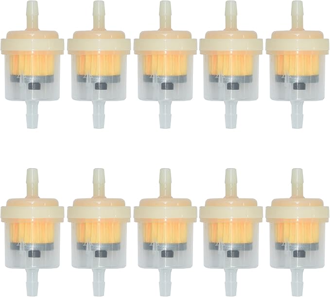 Universal Gas Inline Fuel Filters with Magnet for Motorcycle ATV Quad Go Karts Accessories 3/16 Inch (Pack of 10)