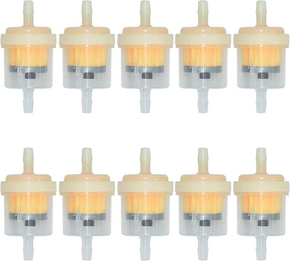 Universal Gas Inline Fuel Filters with Magnet for Motorcycle ATV Quad Go Karts Accessories 3/16 Inch (Pack of 10)