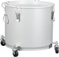 PioneerWorks Fryer Grease Bucket 10 Gal, Coated Carbon Steel Oil Filter Pot with Caster Base, Oil Disposal Caddy, Transport Container with Lid Lock Clip Nylon Filter Bag, Silver