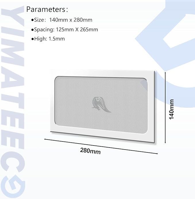 Dust Filter PC 280mm for Computer Cooler Fan/PSU/Routers PVC 50 Mesh, Magnetic Frame PC Dust Mesh PC Cooler Filter Dustproof Computer Fan Dust Grills (PVC, 140 * 280mm, 4pcs, White)