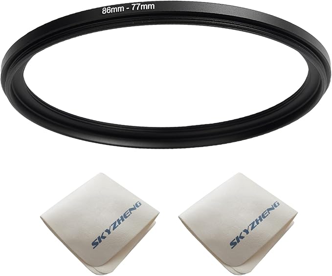 86mm Lens to 67mm Camera Lens Adapter 86mm to 67mm Step Down Ring Adapter Ring for All Brands of UV ND CPL, with Premium Lens Wiping Cloth 2 Pack (86mm-67mm)