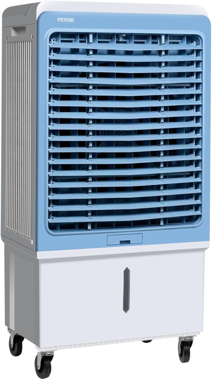 VEVOR Evaporative Air Cooler, 4129 CFM with 12.7 Gallon Water Tank Swamp Cooler, Portable Cooling Fan with Remote Control, 12H Timer, 4 Ice Boxes, Quiet Operation, 3 Wind Speeds for Outdoor Indoor Use