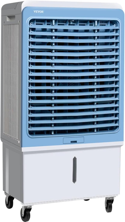 VEVOR Evaporative Air Cooler, 4129 CFM with 12.7 Gallon Water Tank Swamp Cooler, Portable Cooling Fan with Remote Control, 12H Timer, 4 Ice Boxes, Quiet Operation, 3 Wind Speeds for Outdoor Indoor Use