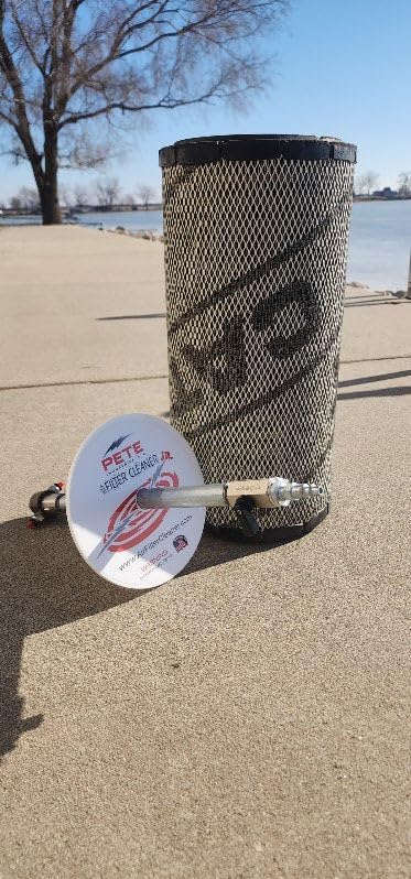 Air Filter Cleaner JUNIOR by Pete Industries, 360º rotating nozzle, Cleans 3.5"-8" ID, Made in USA- Compact Equipment Filter Cleaning Tool for Landscaping, Skid Steers, Mini Excavators, Mini Loaders +