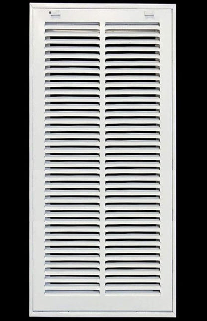HVAC Premium 10 x 26 Duct Opening Steel Return Air Filter Grille, for 1-inch Filter, Removable Door, Flat Stamped HVAC Vent Cover Grille, Outer Dimensions 12.5 x 28.5